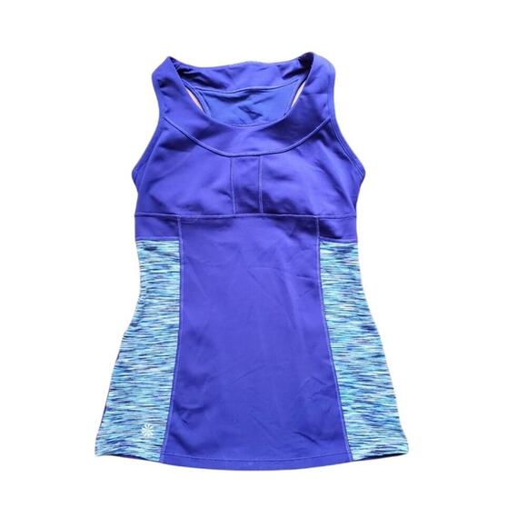 ATHLETA BLUE SPACE DYE CYCLING JERSEY SIZE SMALL - Picture 1 of 6